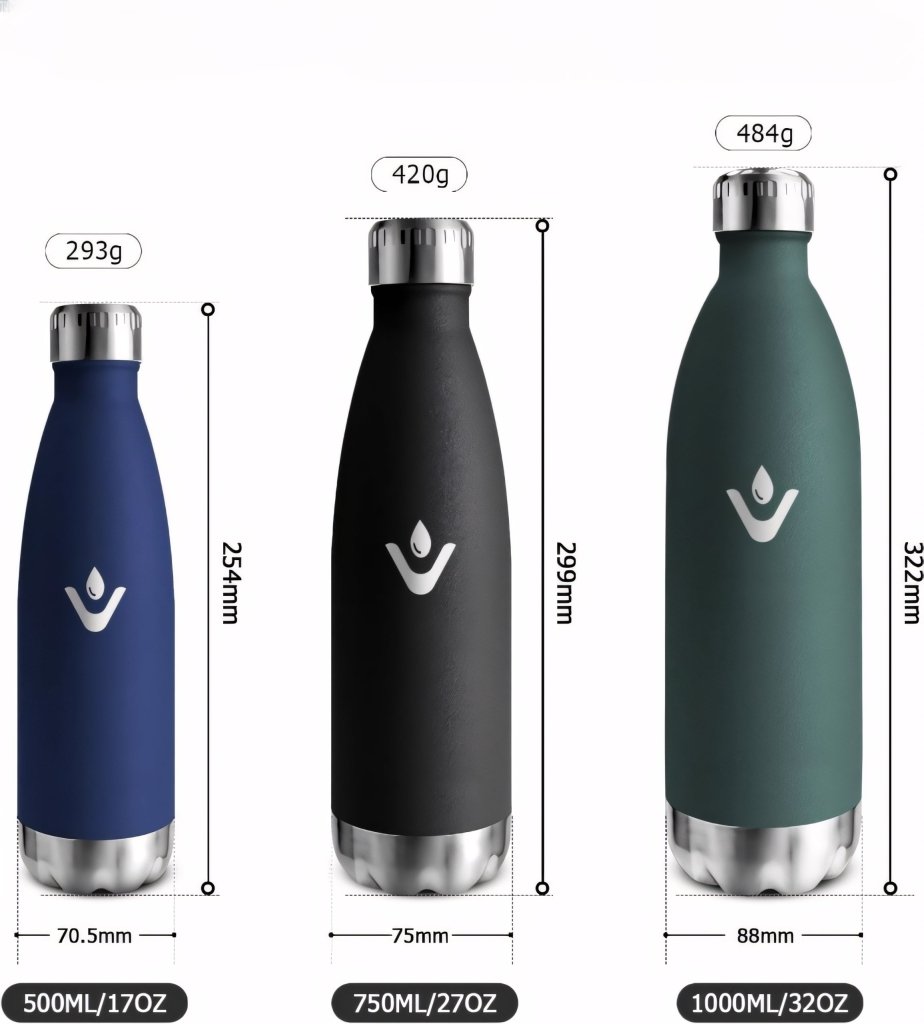Butelka termiczna 750 ml na napoje gazowane, czarna matowa | REEVE