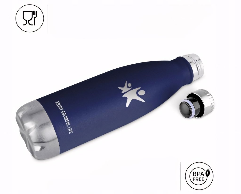 Butelka termiczna 750 ml ze stali 18/8, granatowa matowa | REEVE
