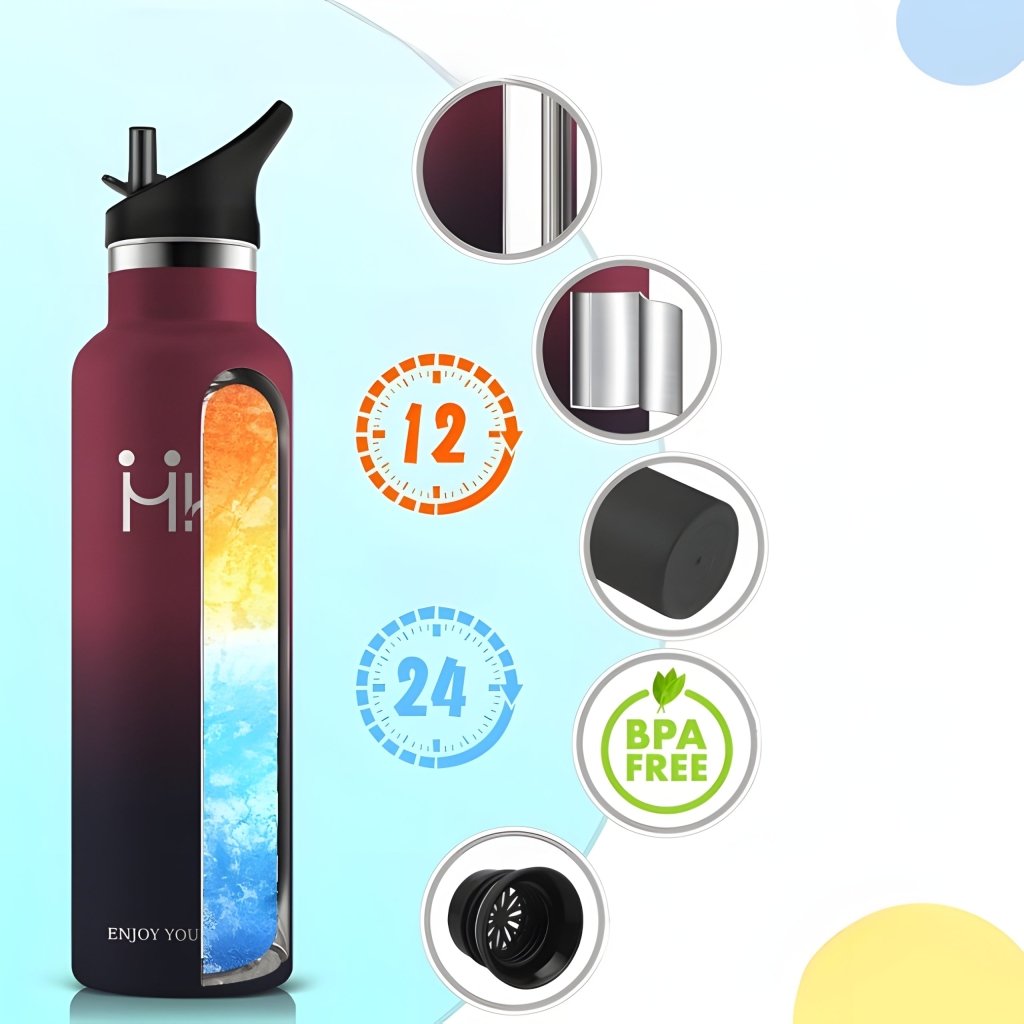 Butelka termiczna termos Honeyholly 750ml stalowa 2 nakrętki | REEVE