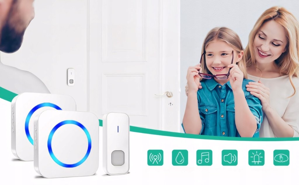 Dzwonek bezprzewodowy do drzwi Surfou 400m 55 melodii | REEVE