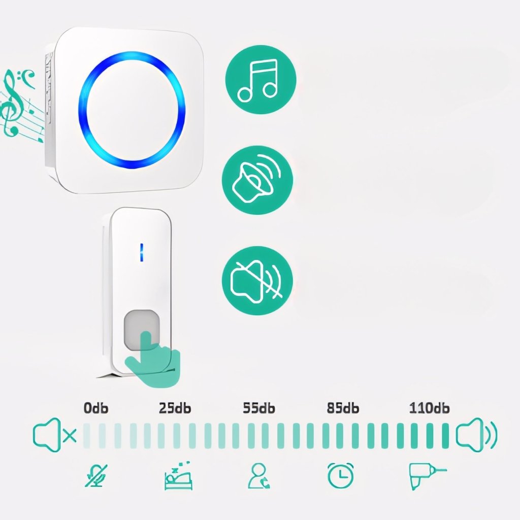 Dzwonek bezprzewodowy do drzwi Surfou 400m 55 melodii | REEVE