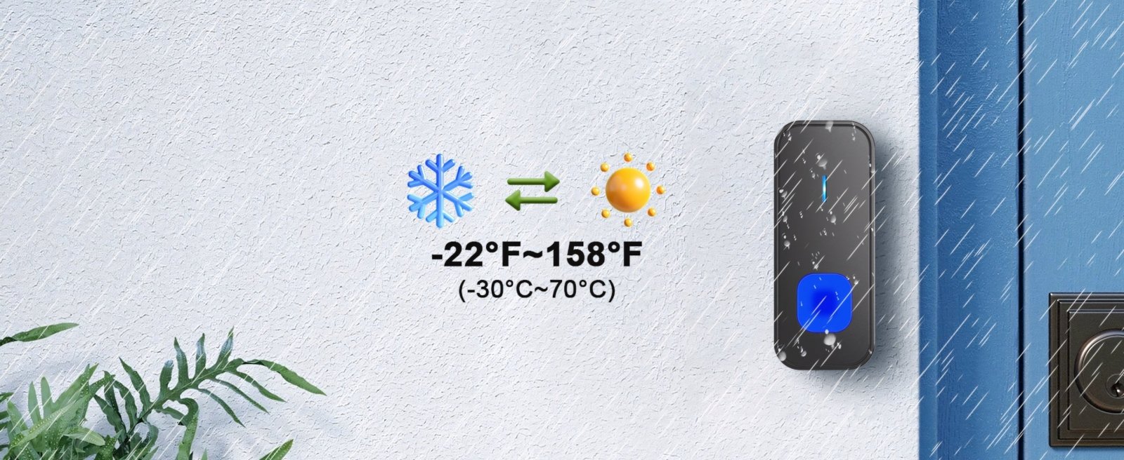 Dzwonek bezprzewodowy SURFOU 400m z 2 nadajnikami IP55 | REEVE