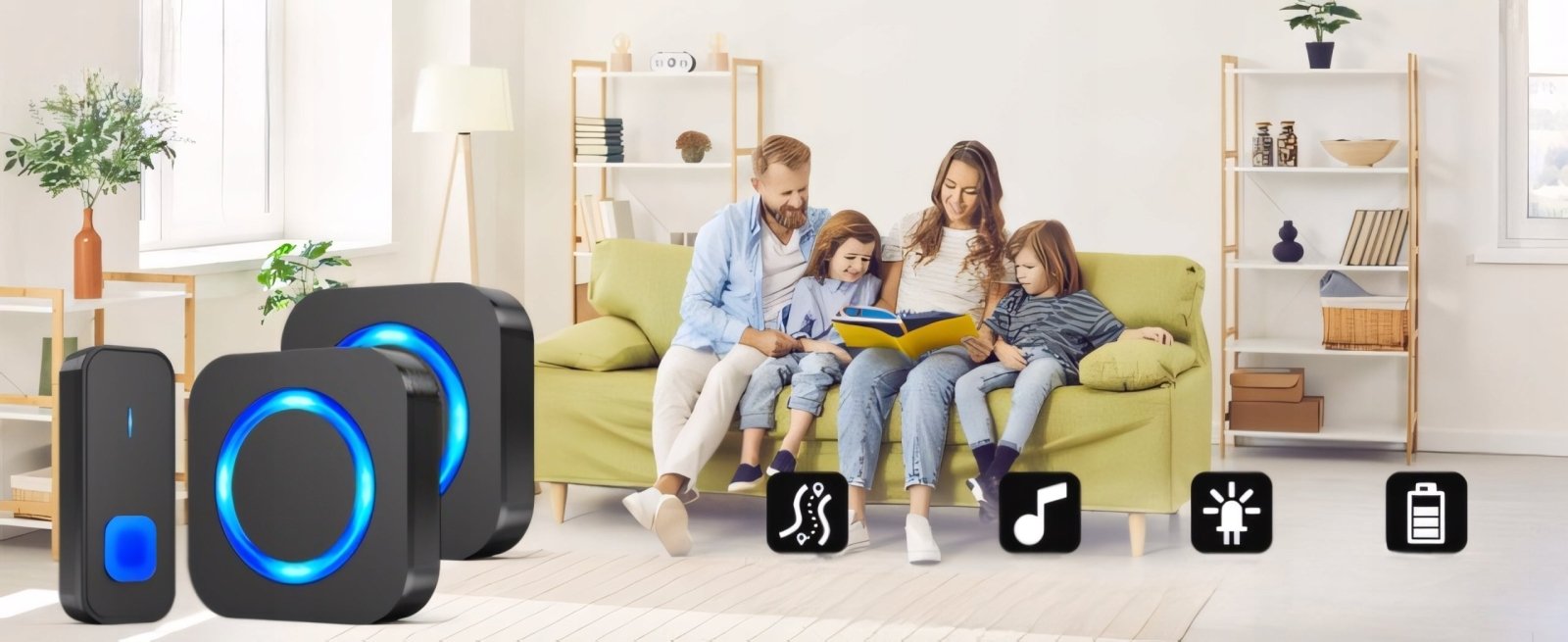 Dzwonek bezprzewodowy SURFOU 400m z 2 nadajnikami IP55 | REEVE