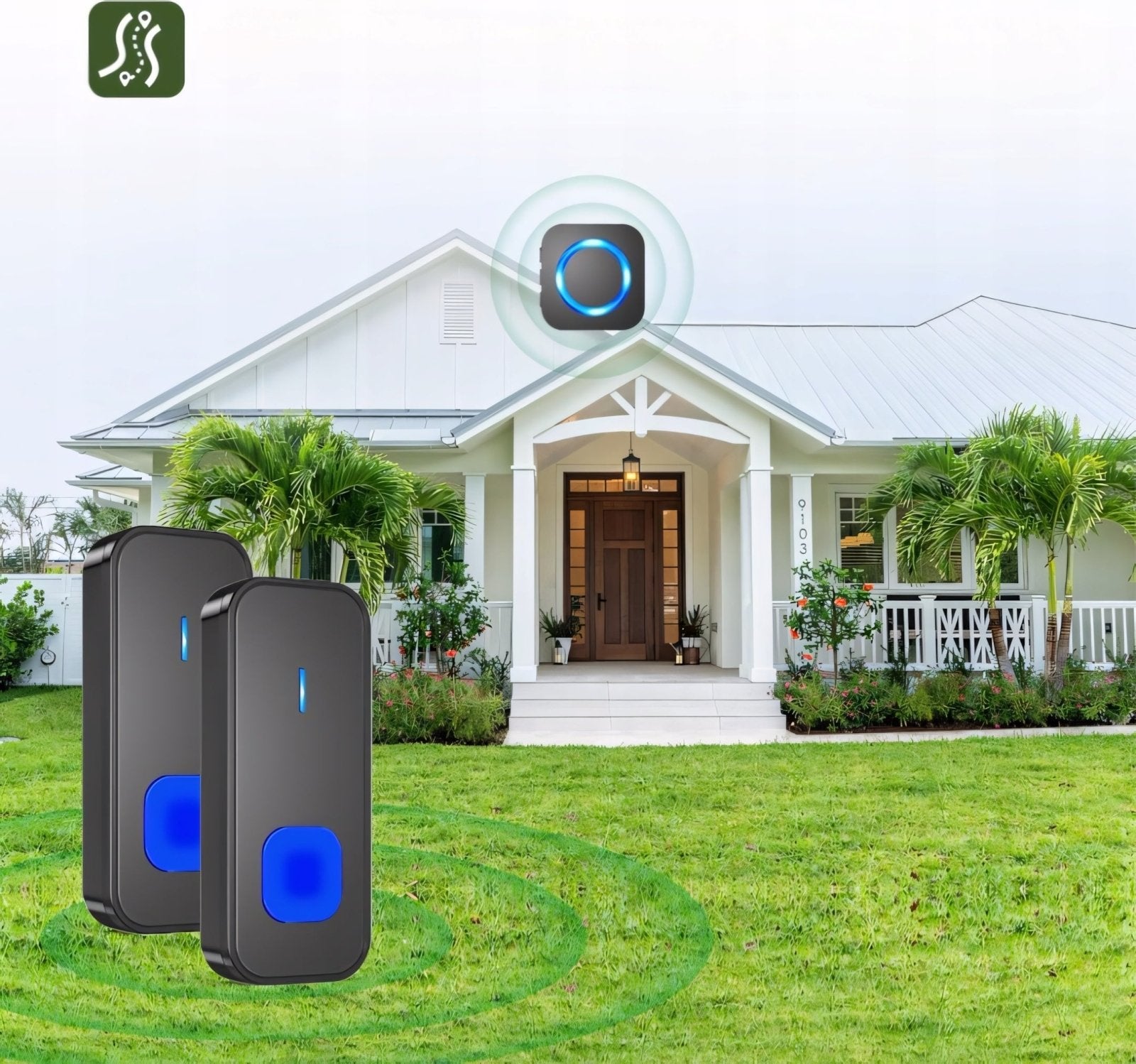 Dzwonek bezprzewodowy SURFOU 400m z 2 nadajnikami IP55 | REEVE