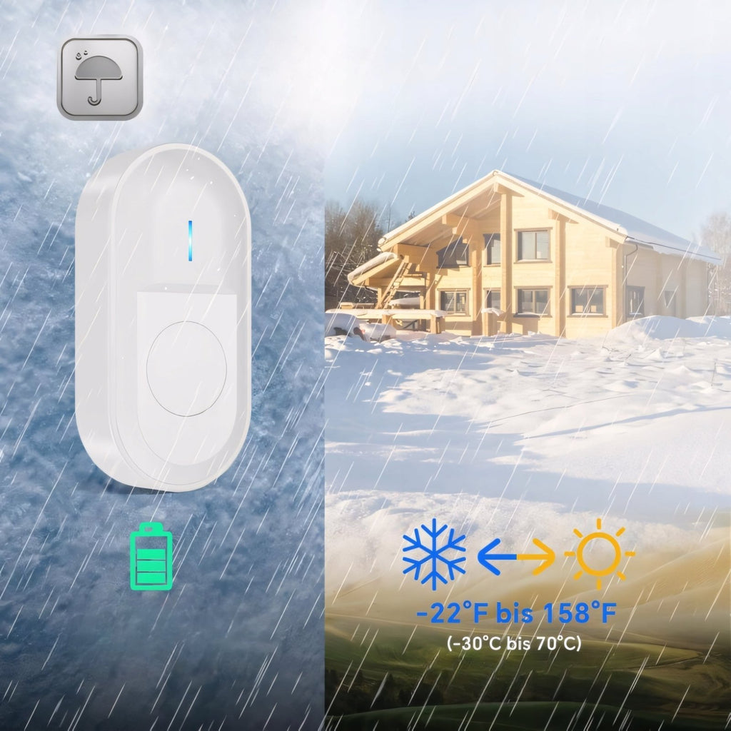 Dzwonek SURFOU 300m 2 odbiorniki IP55 biały | REEVE