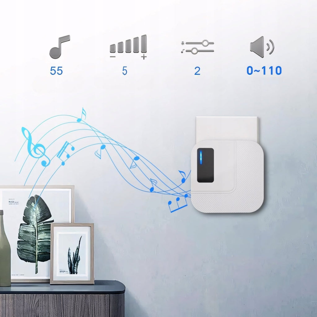 Dzwonek SURFOU 300m 2 odbiorniki IP55 biały | REEVE