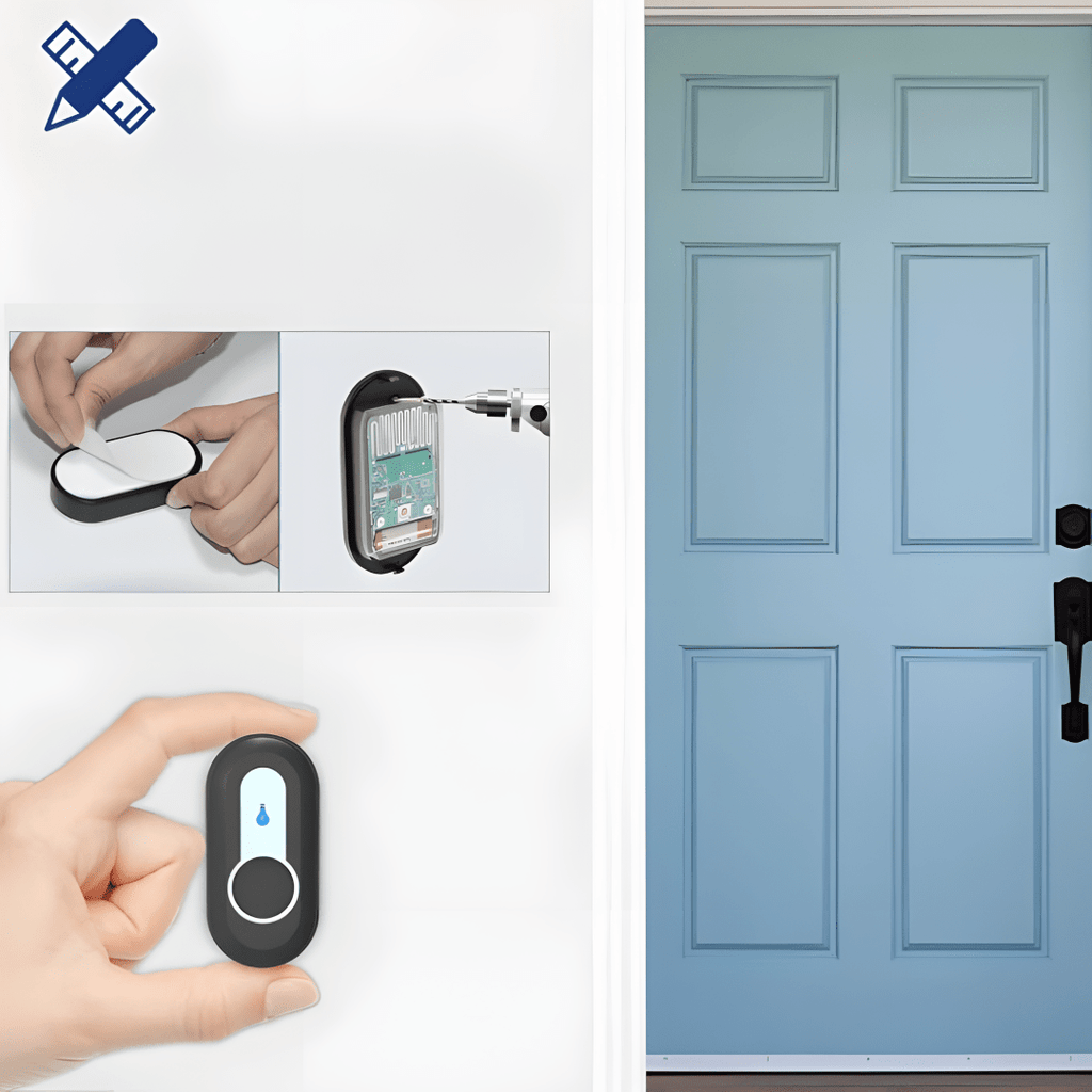 Dzwonek SURFOU 400m IP55 z 2 odbiornikami czarny | REEVE