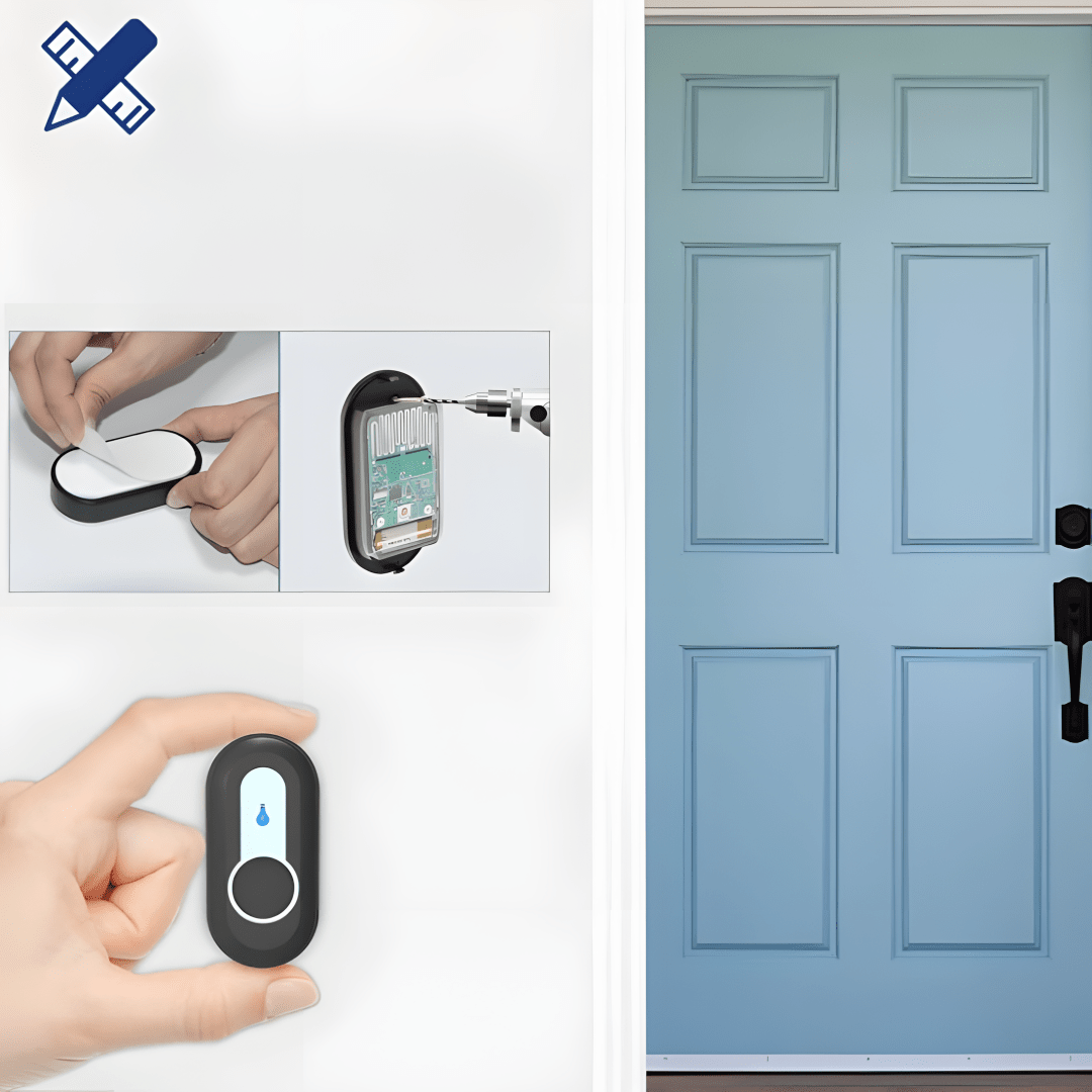 Dzwonek SURFOU 400m IP55 z 2 odbiornikami czarny | REEVE