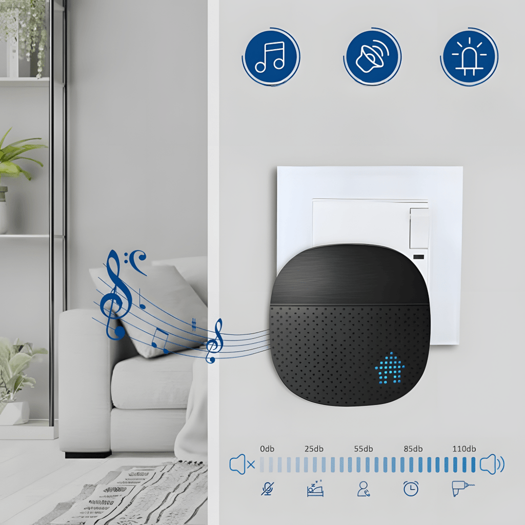 Dzwonek SURFOU 400m IP55 z 2 odbiornikami czarny | REEVE