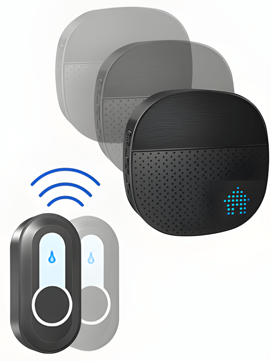 Dzwonek SURFOU 400m IP55 z 2 odbiornikami czarny | REEVE