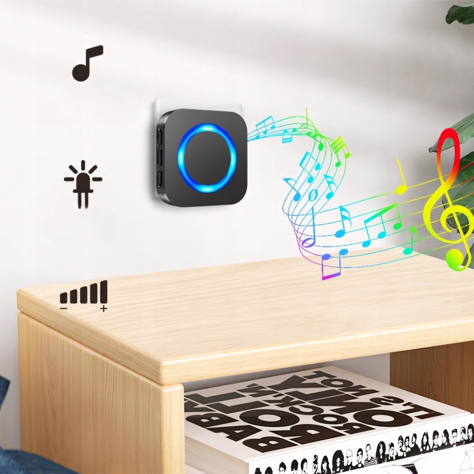 Dzwonek SURFOU 400m IP65 z 2 odbiornikami czarny | REEVE