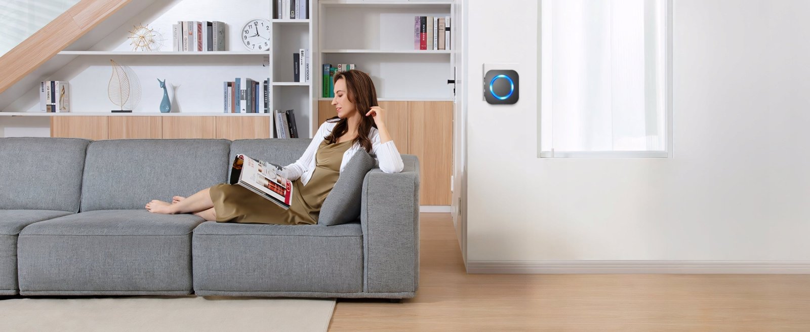 Dzwonek SURFOU 400m IP65 z 2 odbiornikami czarny | REEVE