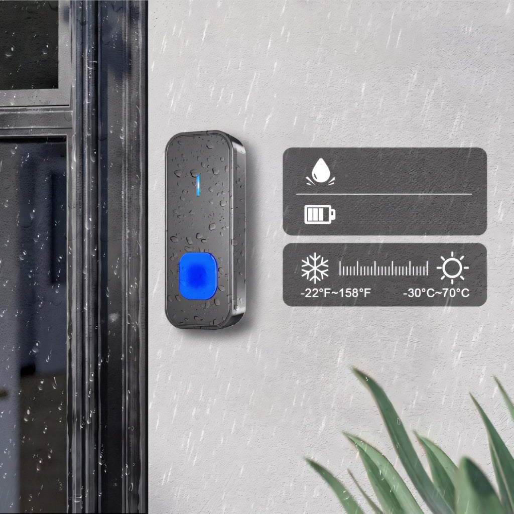 Dzwonek SURFOU 400m IP65 z 2 odbiornikami czarny | REEVE