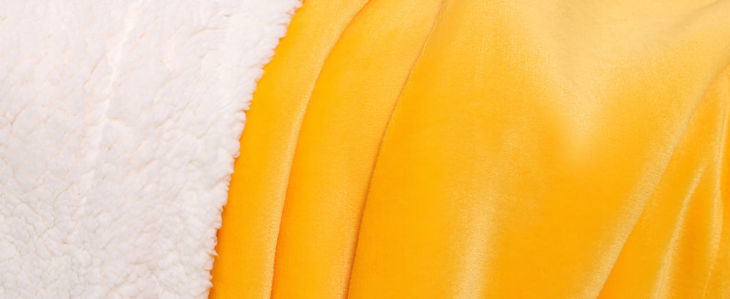 Koc sherpa PanxHome 160x200 cm żółty