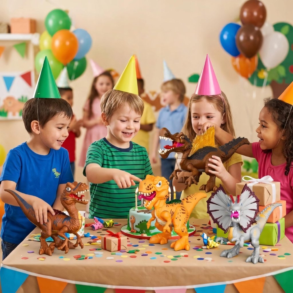 Figurki dinozaurów do składania, 4 sztuki, ruchome stawy | REEVE
