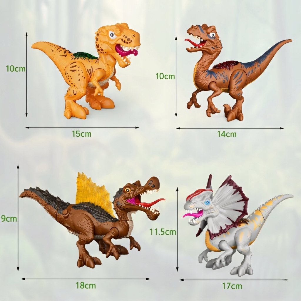 Figurki dinozaurów do składania, 4 sztuki, ruchome stawy | REEVE