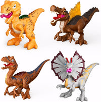 Figurki dinozaurów do składania, 4 sztuki, ruchome stawy | REEVE