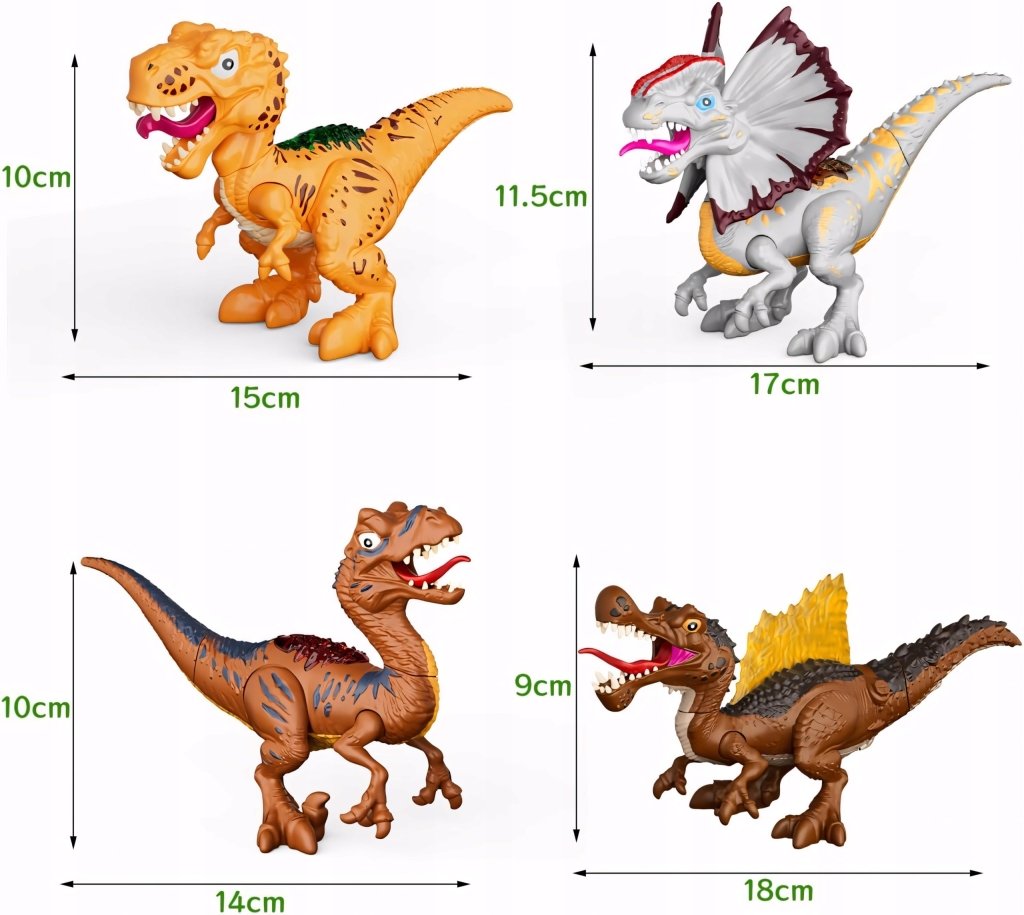 Figurki dinozaurów do składania, 4 sztuki, ruchome stawy | REEVE