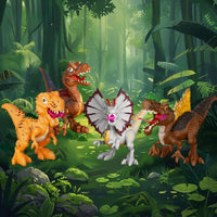 Figurki dinozaurów do składania, 4 sztuki, ruchome stawy | REEVE