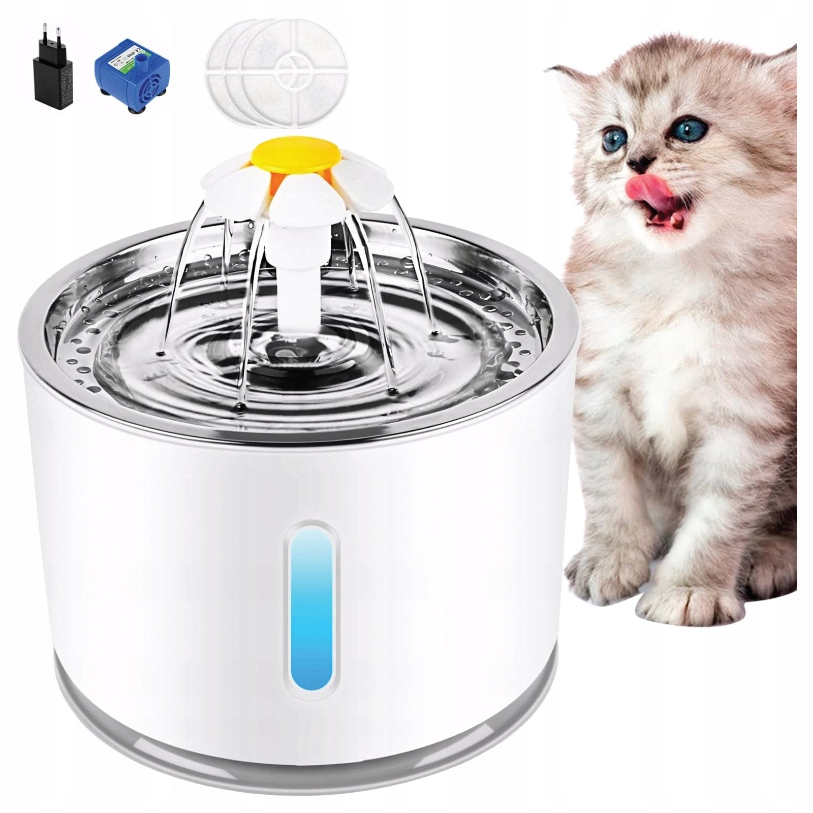 Fontanna dla kota AERB 2,4L stal nierdzewna + 3 filtry | REEVE