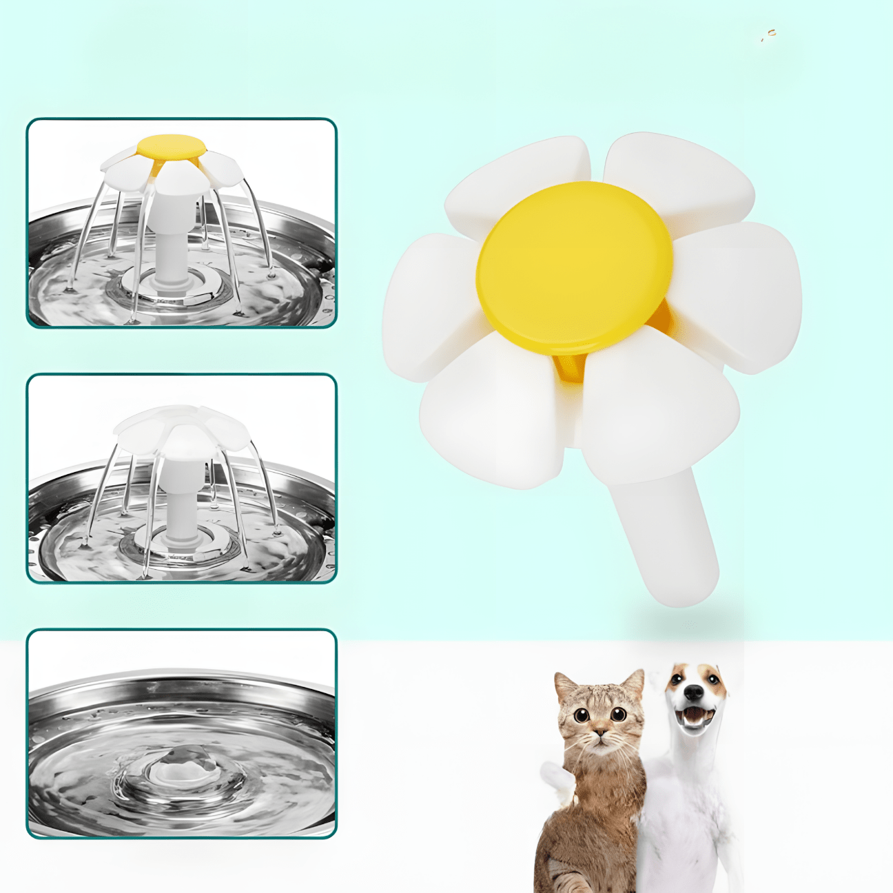 Fontanna dla kota AERB 2,4L stal nierdzewna + 3 filtry | REEVE