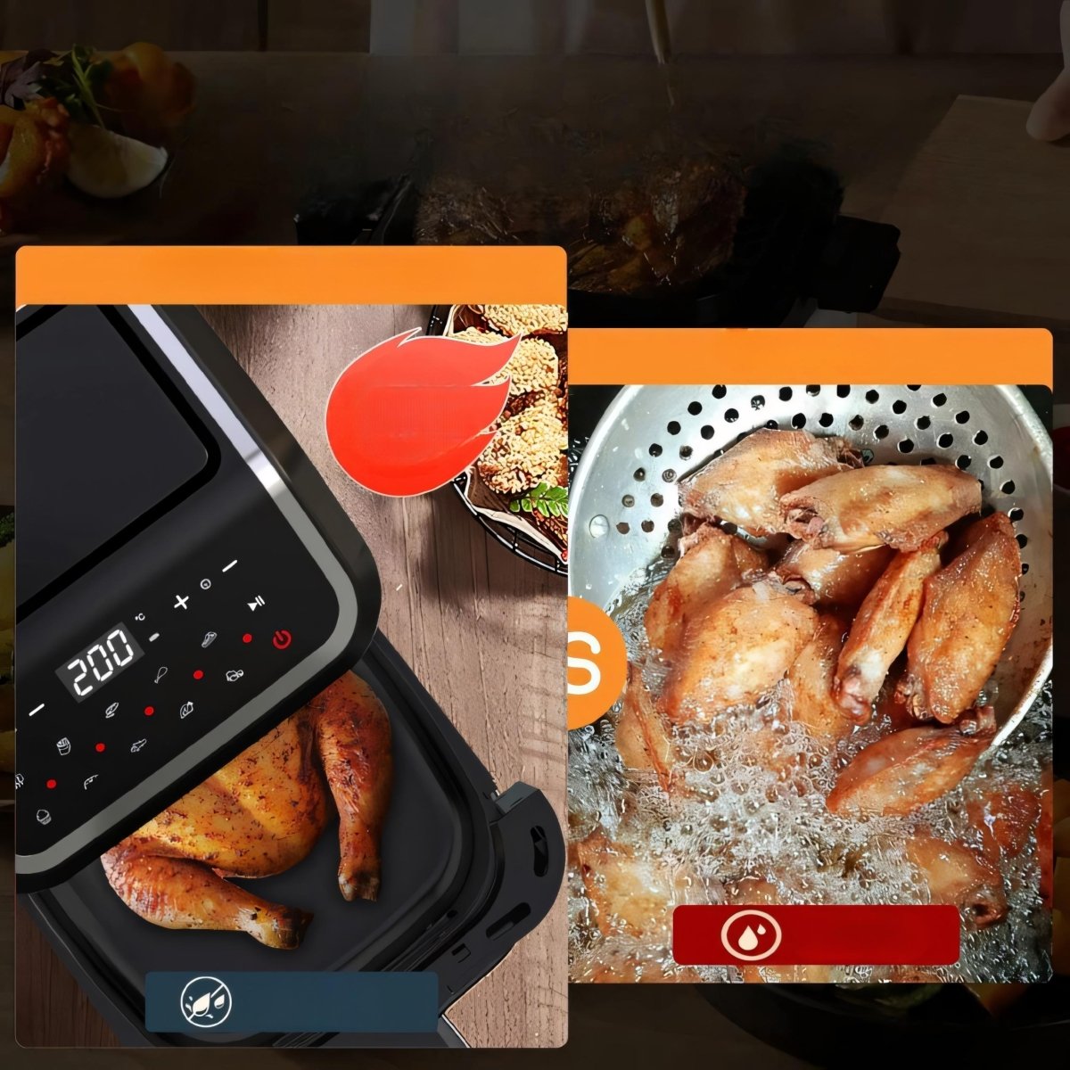 Frytkownica beztłuszczowa 5,5L 1600W LED Touch | REEVE