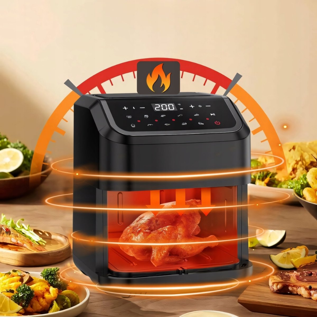 Frytkownica beztłuszczowa 5,5L 1600W LED Touch | REEVE