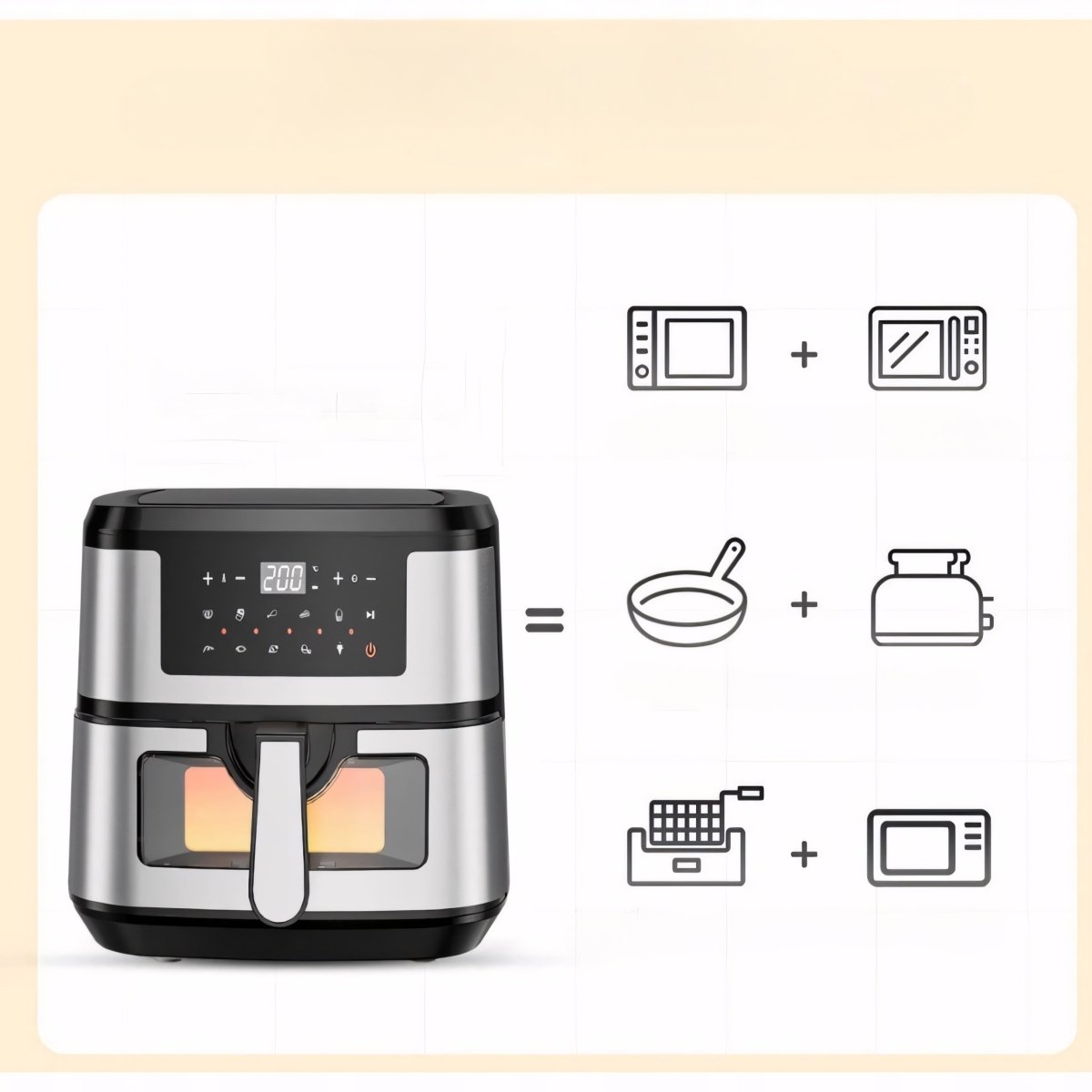 Frytkownica beztłuszczowa 9,7L Air Fryer 1600W | REEVE