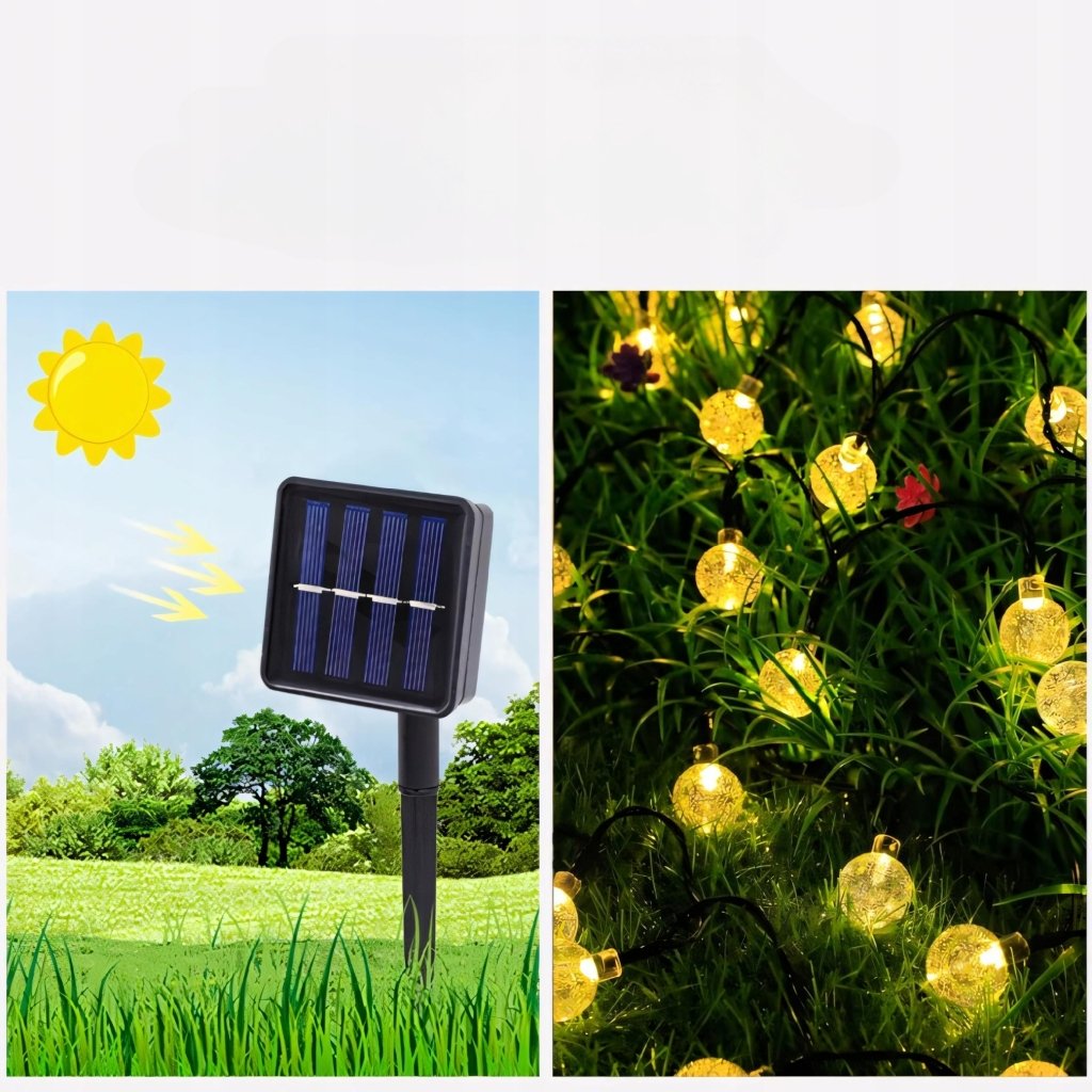 Girlanda solarna LED 12 m, 100 kul, 8 trybów, IP65 | REEVE
