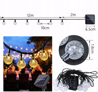 Girlanda solarna LED 12 m, 100 kul, 8 trybów, IP65 | REEVE