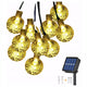 Girlanda solarna LED 7,5 m, 50 kulek 2,5 cm, ciepła biała, IP65