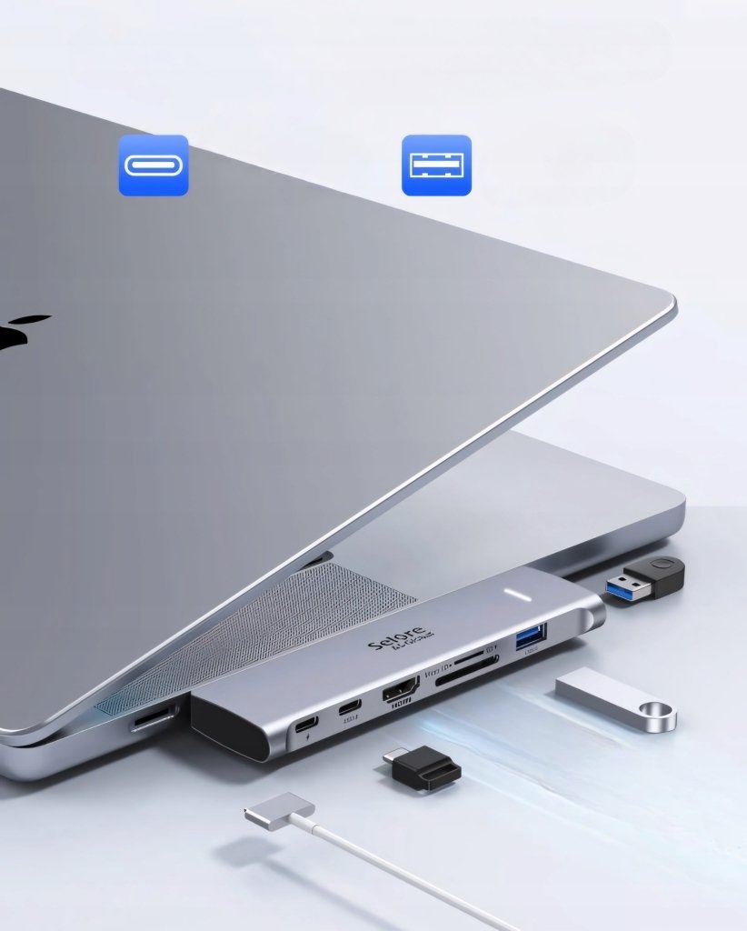 HUB USB - C 7w2 Selore do MacBook Pro/Air M1 M2 M3 | REEVE