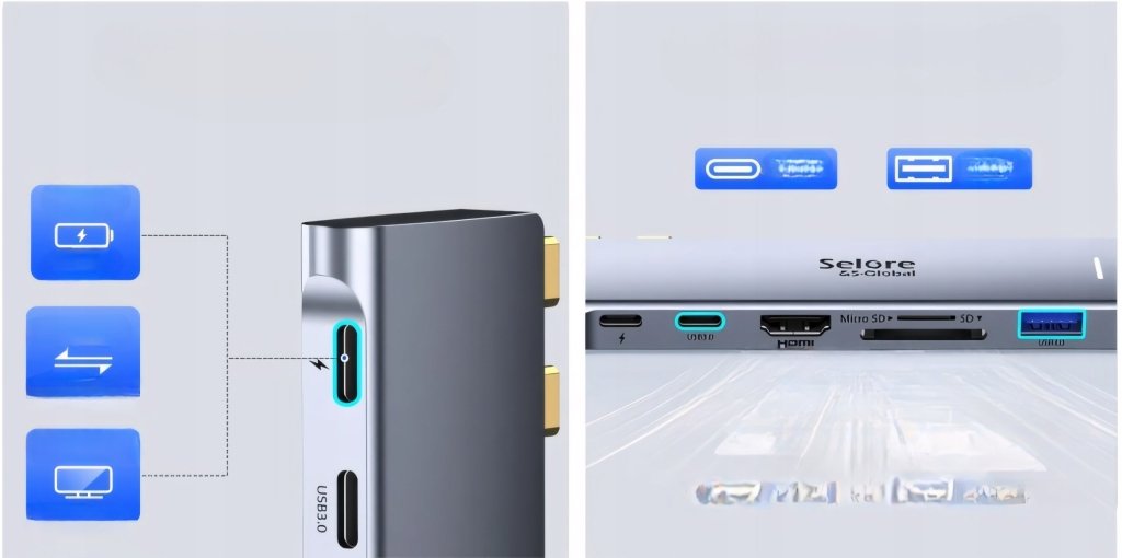 HUB USB - C 7w2 Selore do MacBook Pro/Air M1 M2 M3 | REEVE