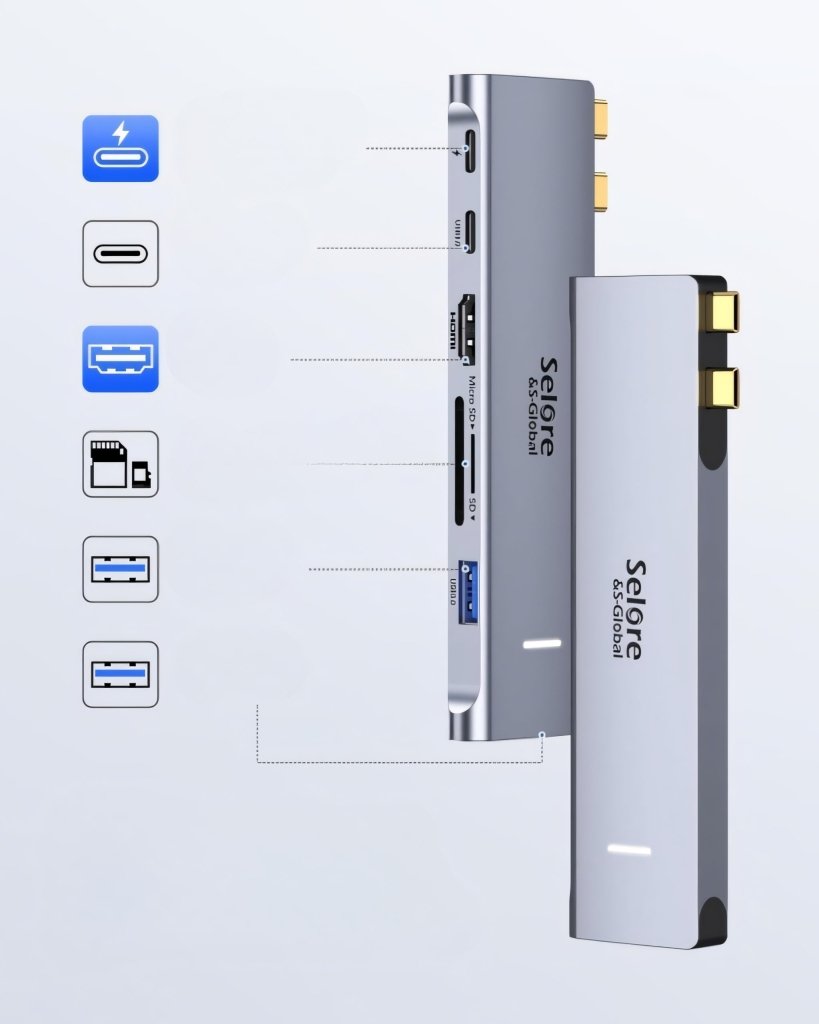 HUB USB - C 7w2 Selore do MacBook Pro/Air M1 M2 M3 | REEVE