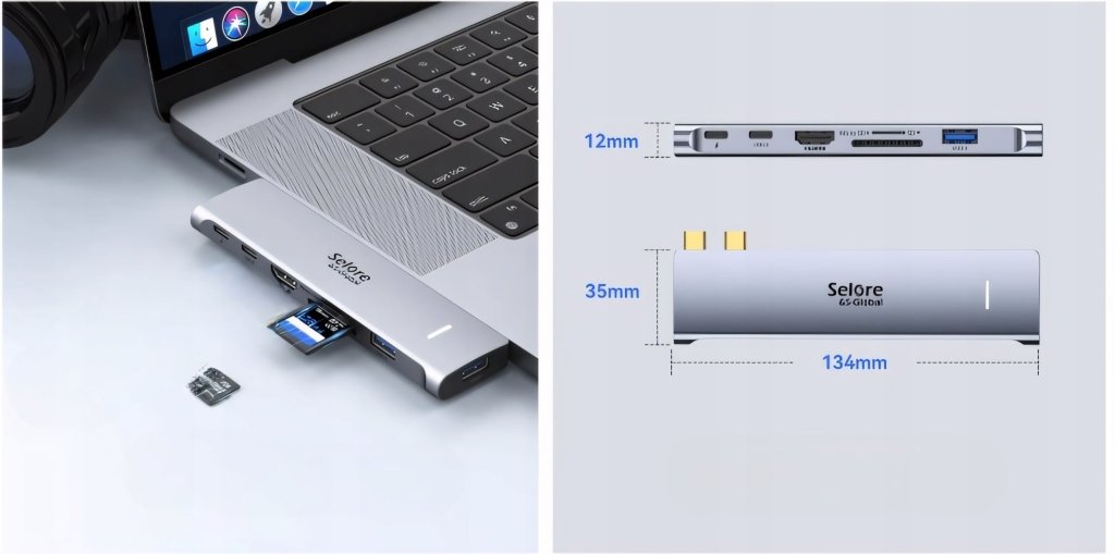 HUB USB - C 7w2 Selore do MacBook Pro/Air M1 M2 M3 | REEVE