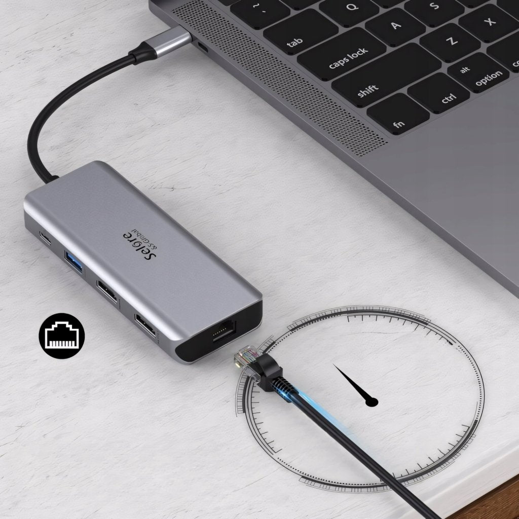 HUB USB - C 9w1 stacja dokująca 2x HDMI 4K PD 100W | REEVE