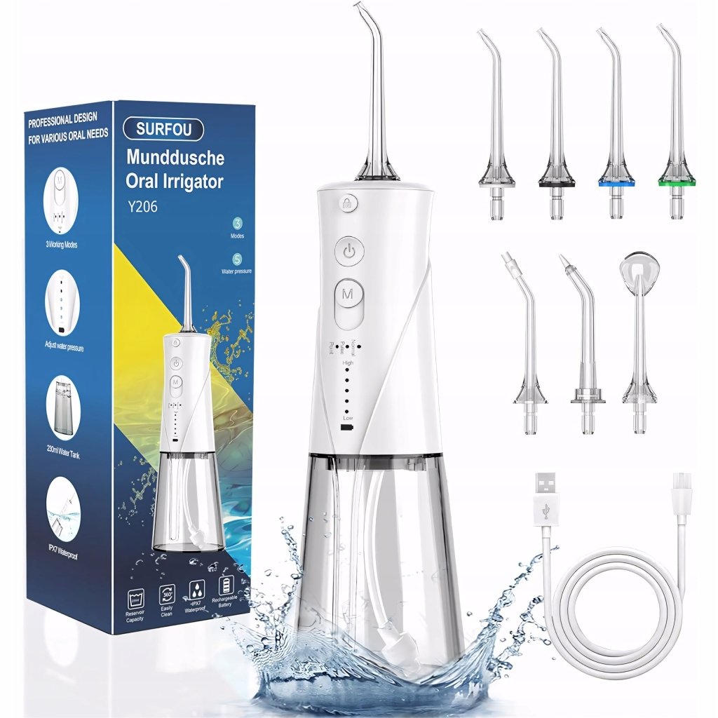 Irygator bezprzewodowy 230 ml, 7 końcówek, 3 tryby i 5 poziomów | REEVE