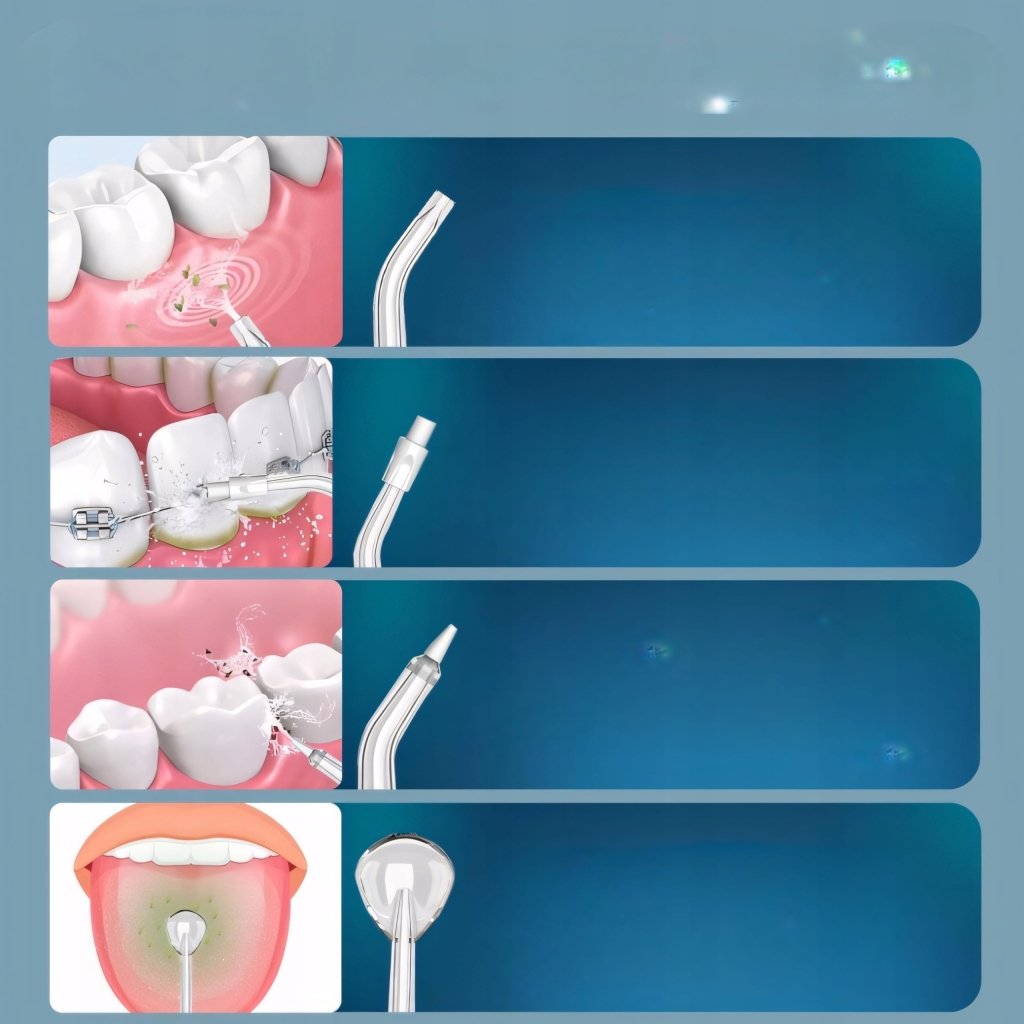 Irygator bezprzewodowy SURFOU 300ml 6 dysz IPX7 | REEVE