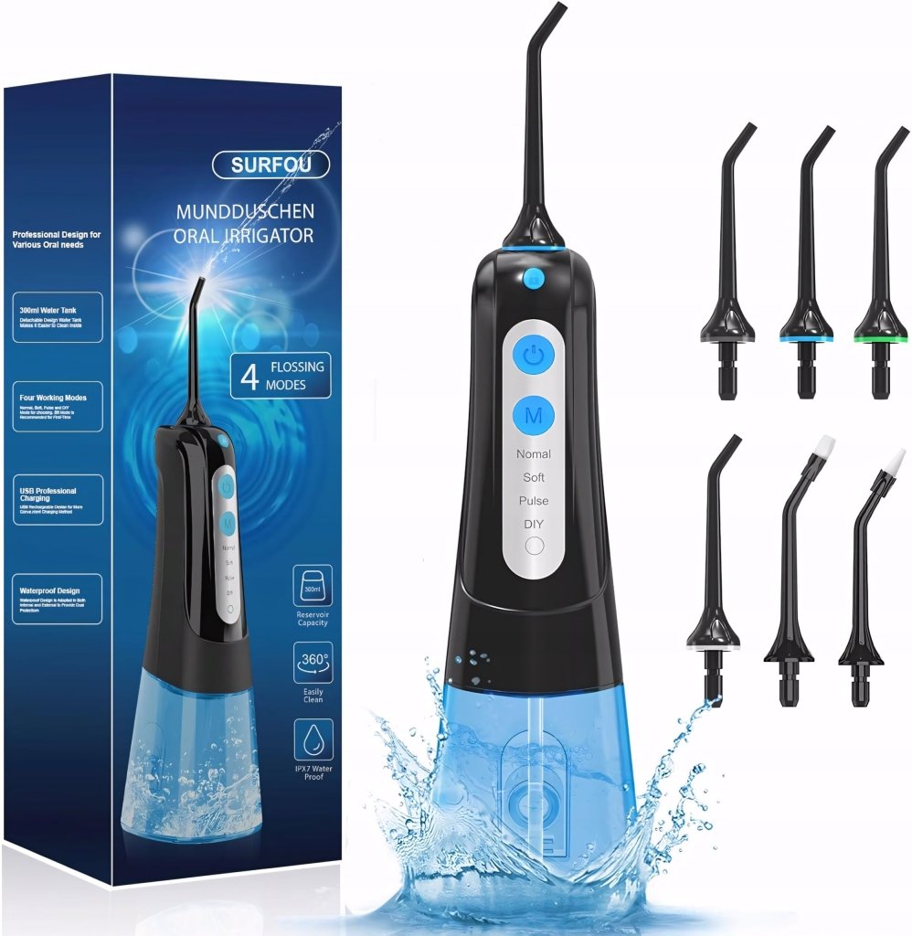 Irygator do zębów jamy ustnej bezprzewodowy 300ml 4 tryby DIY | REEVE