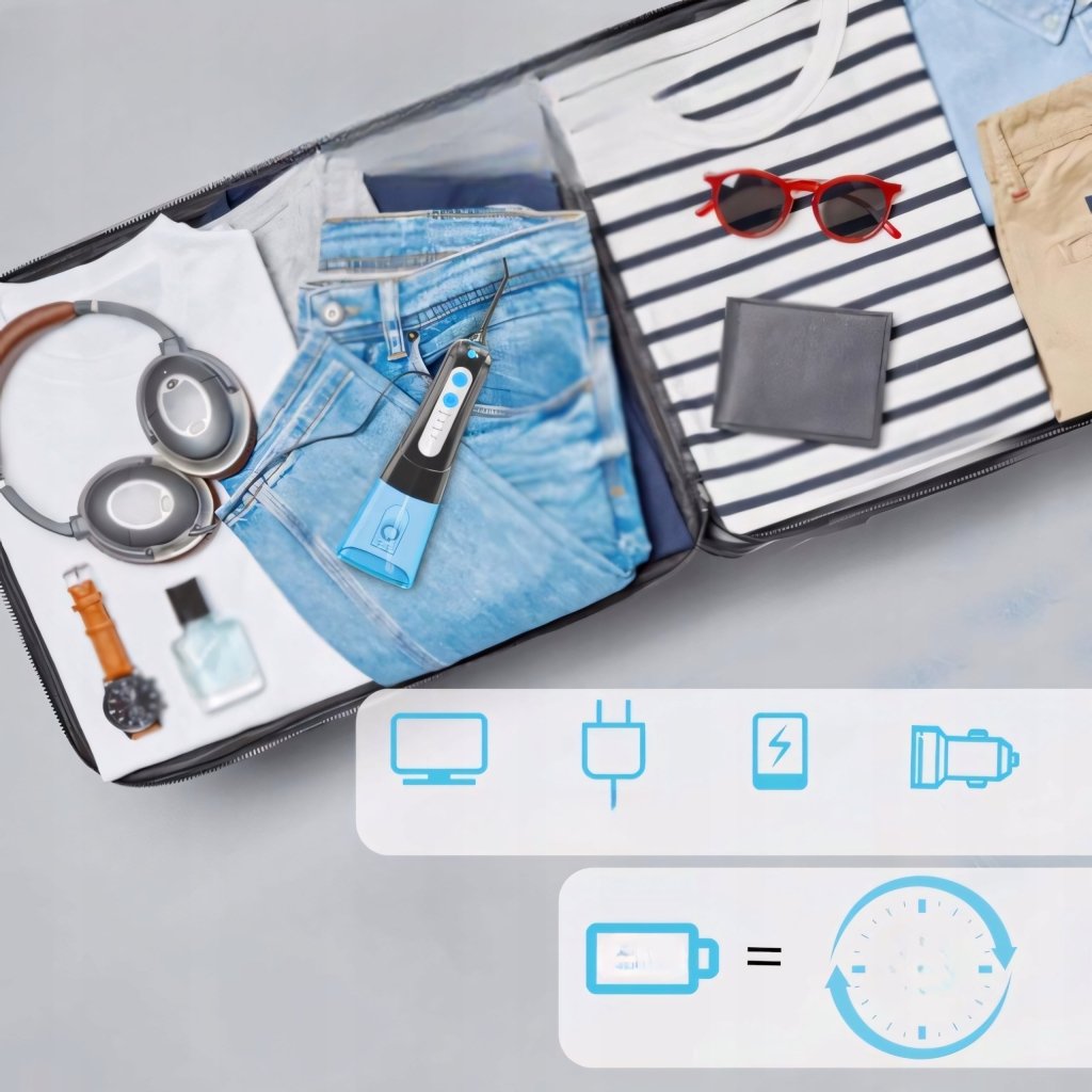 Irygator do zębów jamy ustnej bezprzewodowy 300ml 4 tryby DIY | REEVE