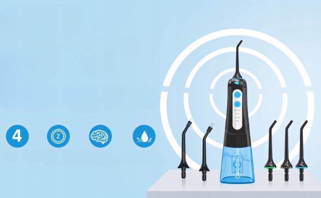 Irygator do zębów jamy ustnej bezprzewodowy 300ml 4 tryby DIY | REEVE