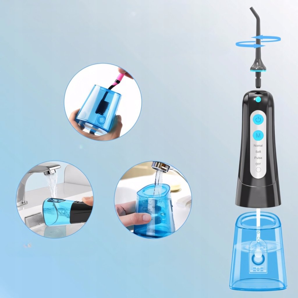 Irygator do zębów jamy ustnej bezprzewodowy 300ml 4 tryby DIY | REEVE
