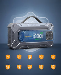 Jump starter 8000 A z kompresorem 160 PSI, 27000 mAh, USB - C | REEVE
