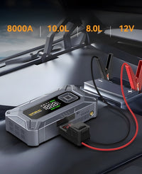 Jump starter 8000 A z kompresorem 160 PSI, 27000 mAh, USB - C | REEVE