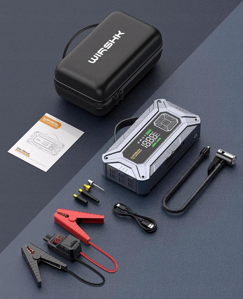 Jump starter 8000 A z kompresorem 160 PSI, 27000 mAh, USB - C | REEVE