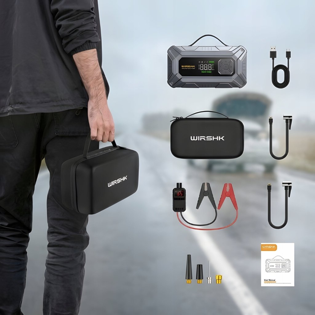 Jump starter 8000 A z kompresorem 160 PSI, 27000 mAh, USB - C | REEVE