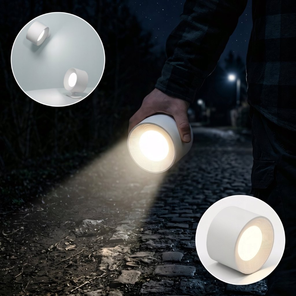 Kinkiet LED bezprzewodowy z magnetyczną kulą 360°, USB - C, 3 barwy | REEVE