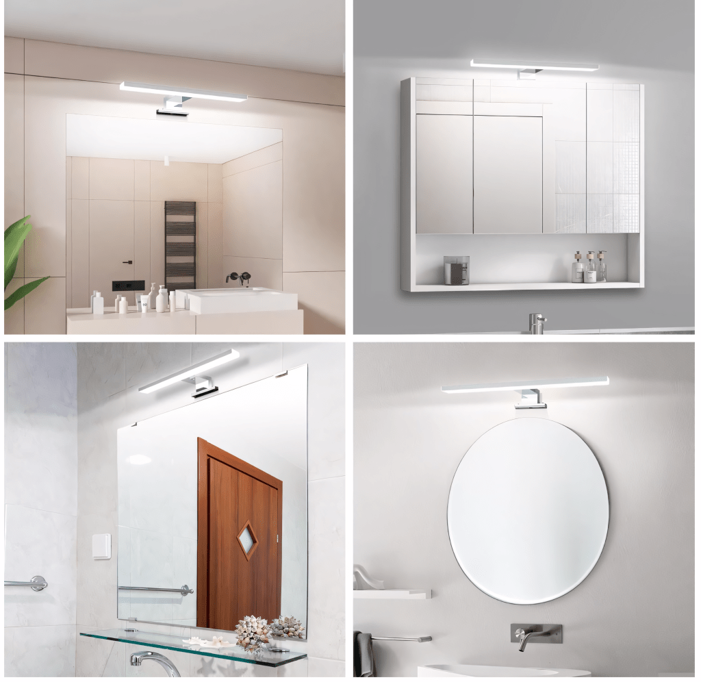 Kinkiet LED łazienkowy nad lustro 40 cm, 820 lm, IP44, chrom | REEVE