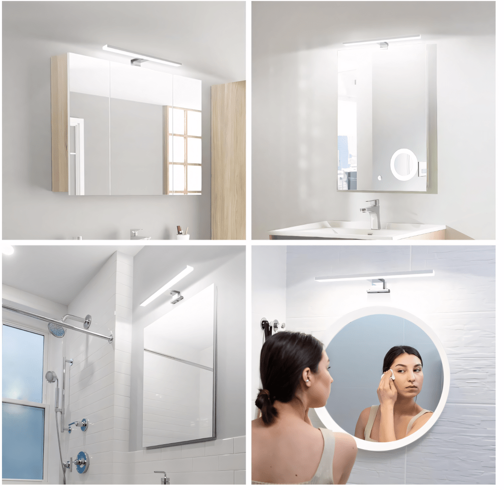 Kinkiet LED łazienkowy nad lustro 40 cm, 820 lm, IP44, chrom | REEVE