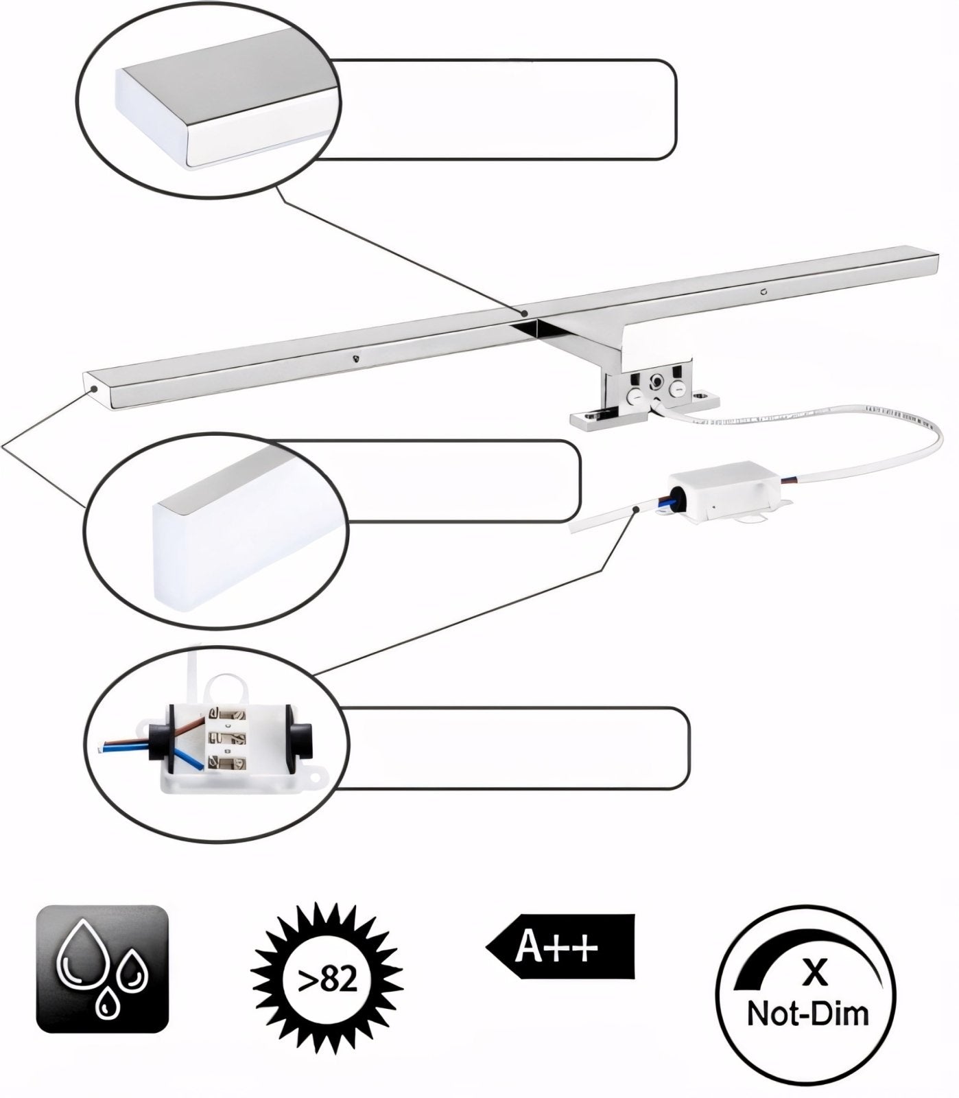 Kinkiet LED łazienkowy nad lustro 40cm IP44 | REEVE